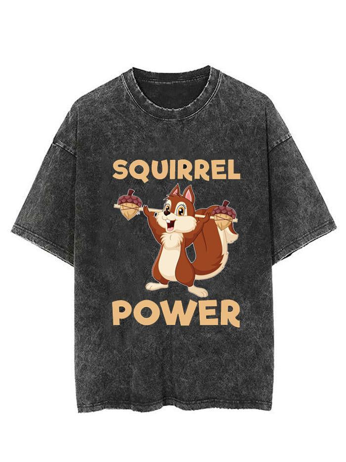 CUTE SQUIRREL POWER  VINTAGE GYM SHIRT