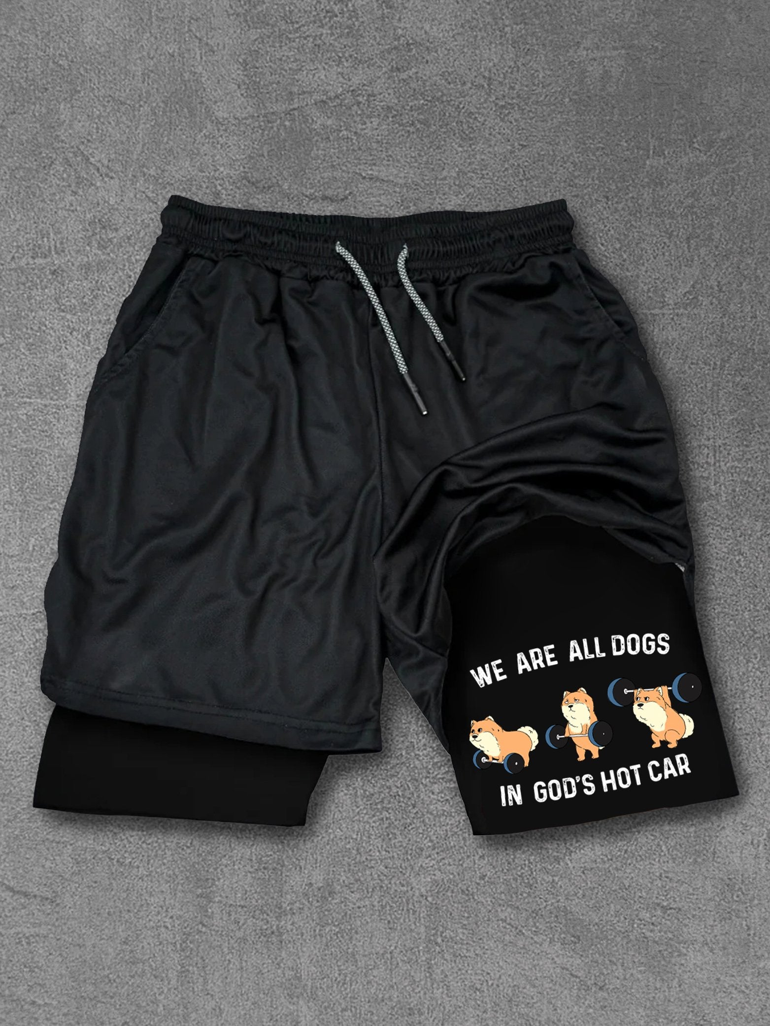 We Are All Dogs In God's Hot Car Performance Training Shorts