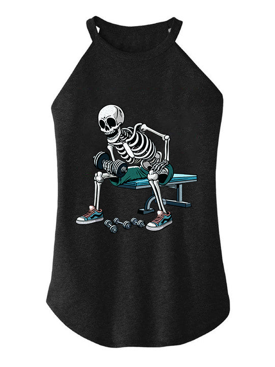 dumbbel skeleton TRI ROCKER COTTON TANK