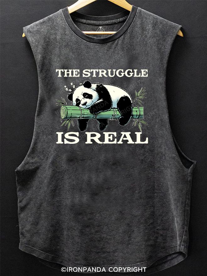 The Struggle Is Real Panda SCOOP BOTTOM COTTON TANK