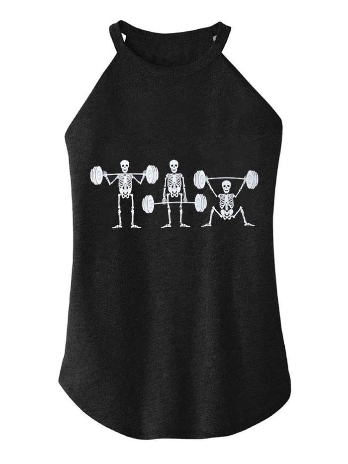 Skeletons Workout TRI ROCKER COTTON TANK