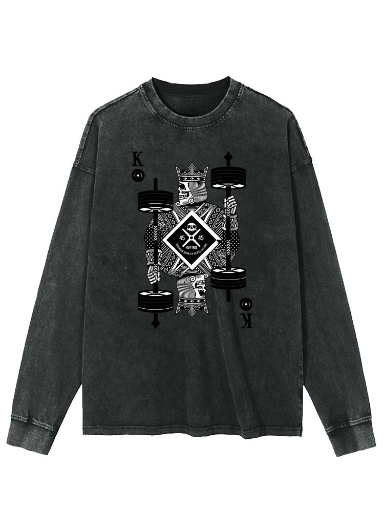 king of heavy Washed Long Sleeve Shirt