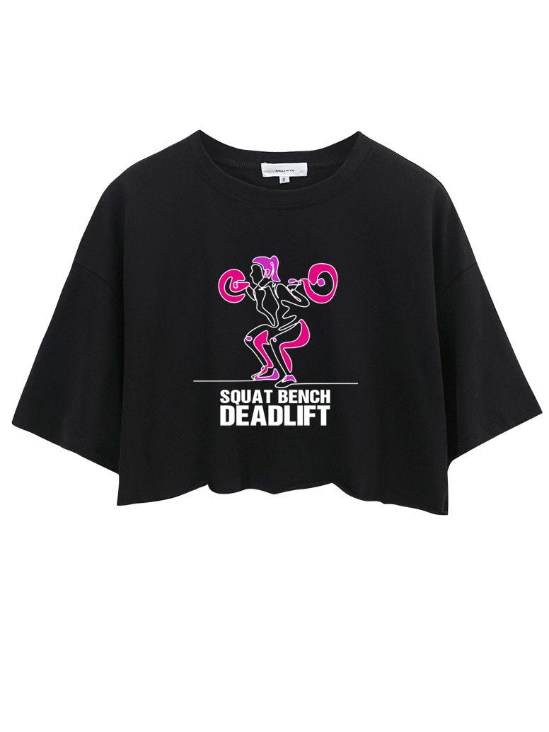 SQUAT BENCH DEADLIFT FITNESS CROP TOPS