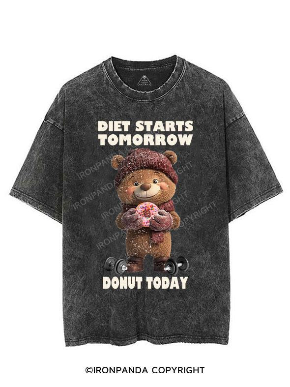 DIET STARTS TOMORROW DONUT TODAY VINTAGE GYM SHIRT