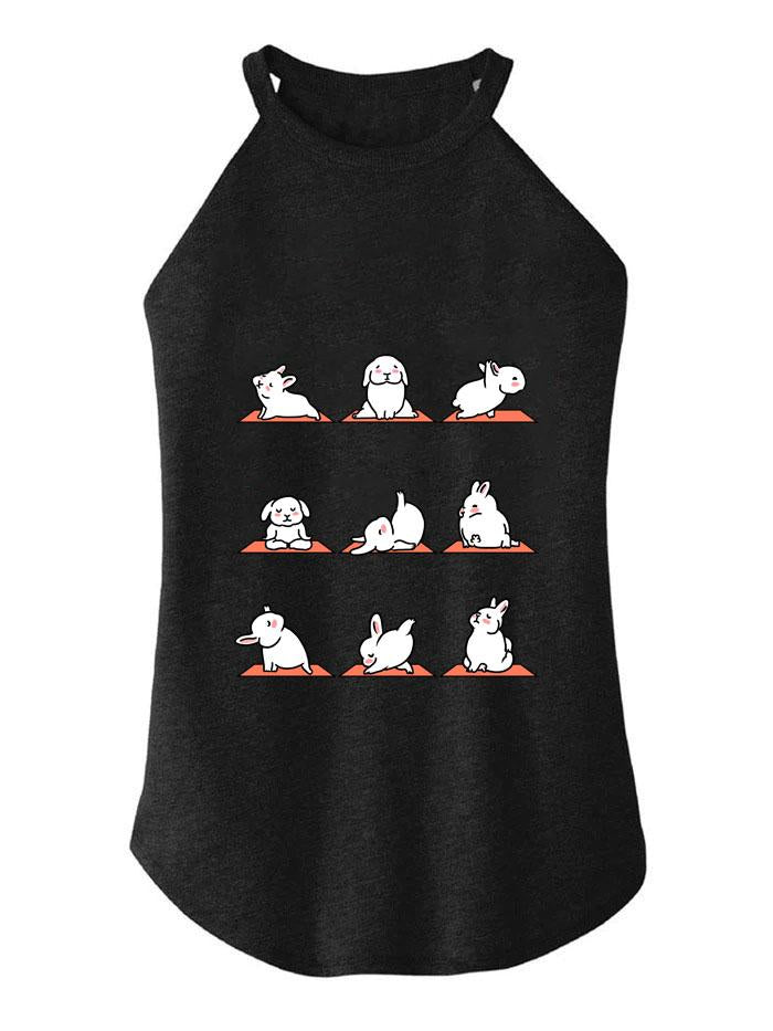 CUTE RABBIT FITNESS ROCKER COTTON TANK