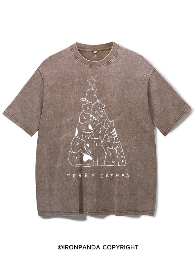 MERRY CATMAS VINTAGE GYM SHIRT