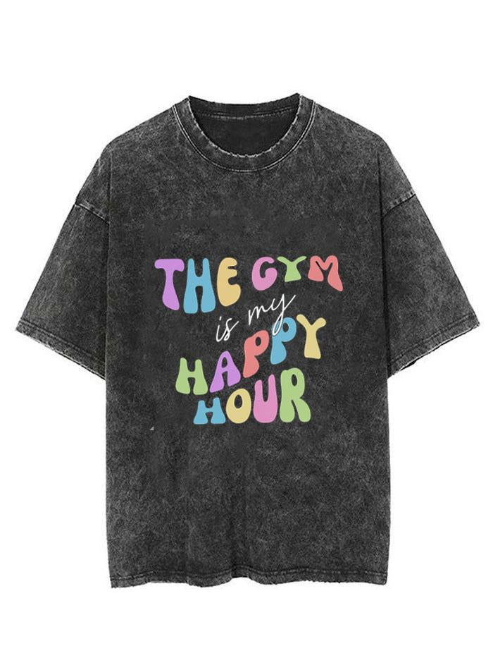 THE GYM IS MY HAPPY HOUR  VINTAGE GYM SHIRT