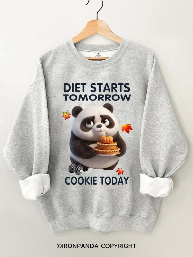 diet starts tomorrow cookie today Gym Sweatshirt