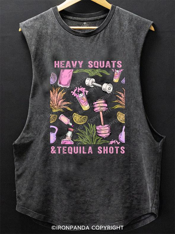 HEAVY SQUATS & TEQUILA SHOTS SCOOP BOTTOM COTTON TANK