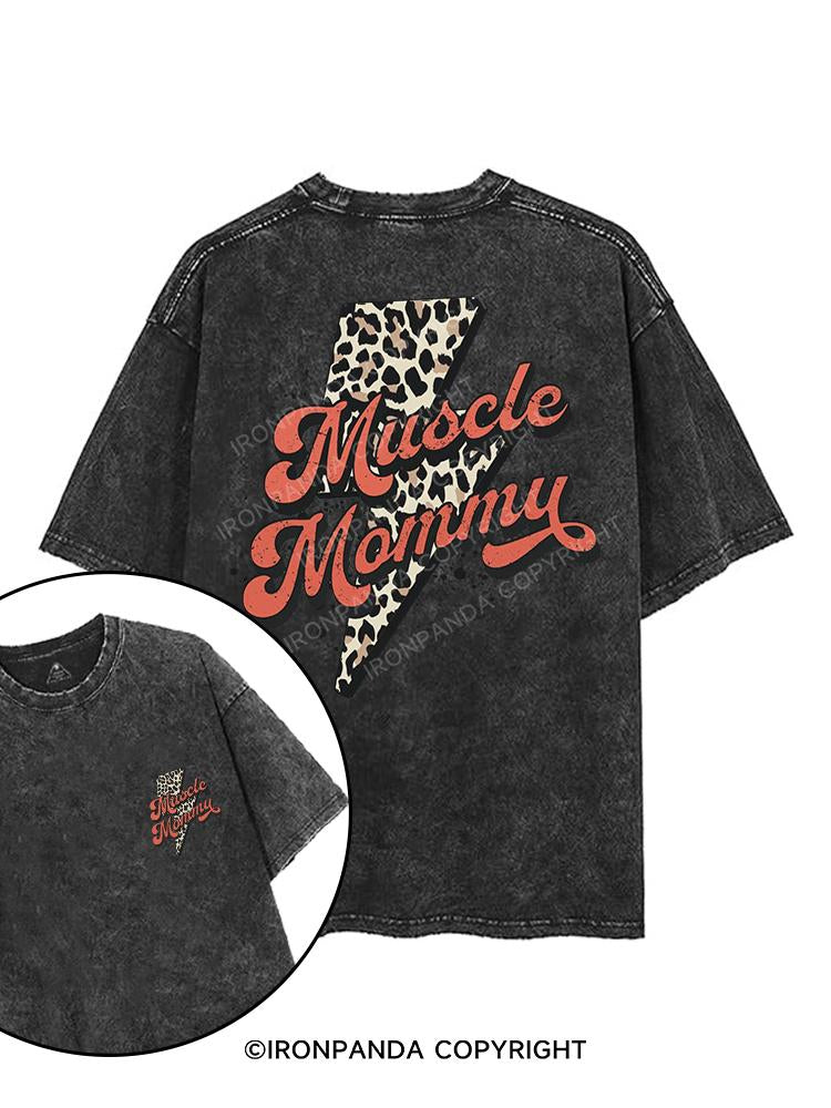 Retro Muscle Mommy printed Gym Shirt