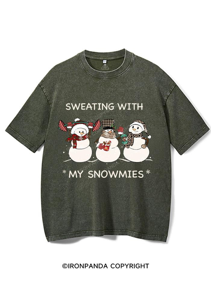 SWEATING WITH MY SNOWMIES VINTAGE GYM SHIRT