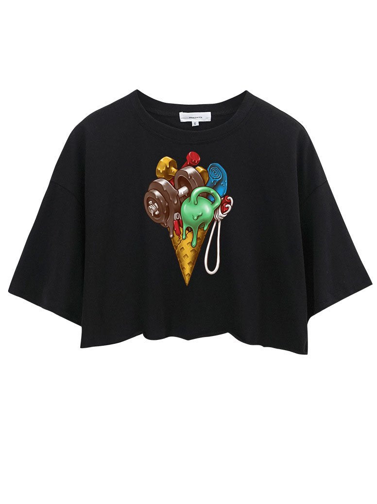 ICE CREAM WORKOUT CROP TOPS