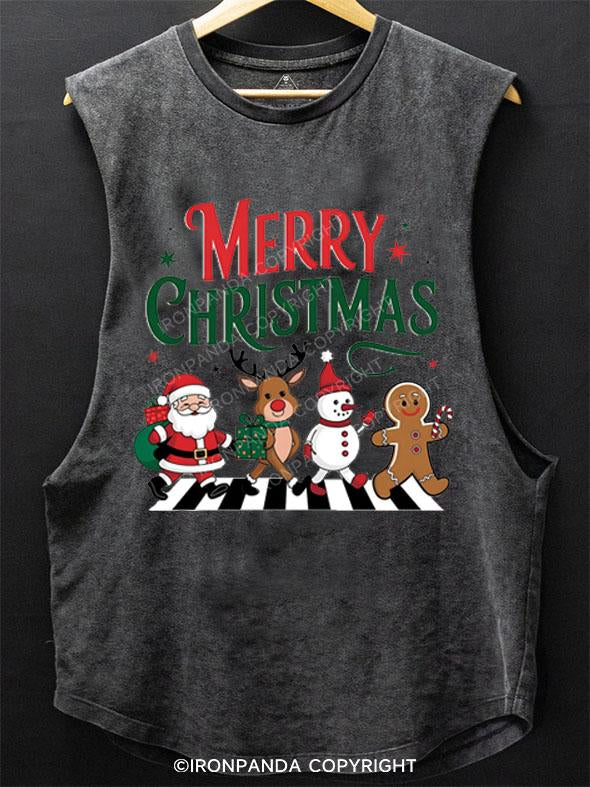 MERRY CHRISTMAS SCOOP BOTTOM COTTON TANK