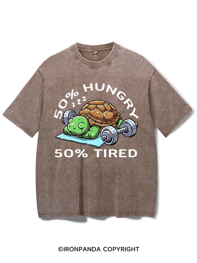 50% HUNGRY 50% TIRED VINTAGE GYM SHIRT