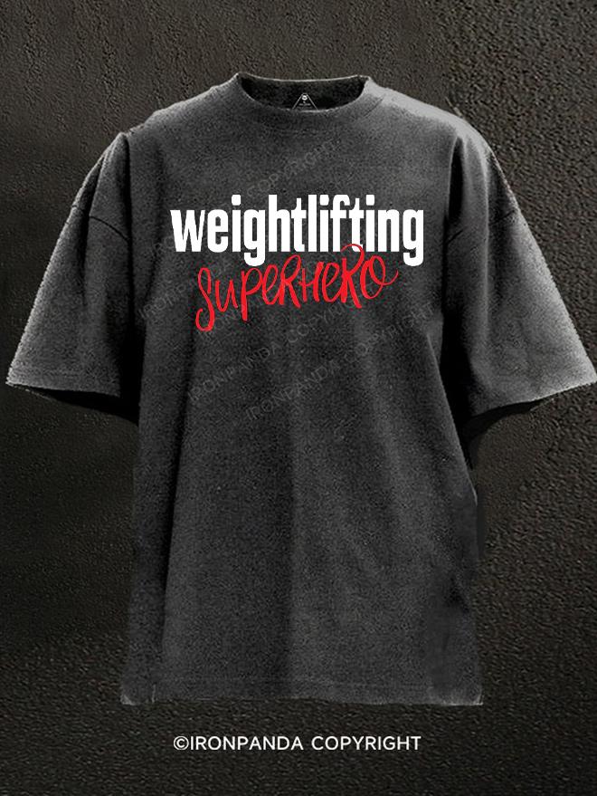 Weightlifting Superhero Washed Gym Shirt