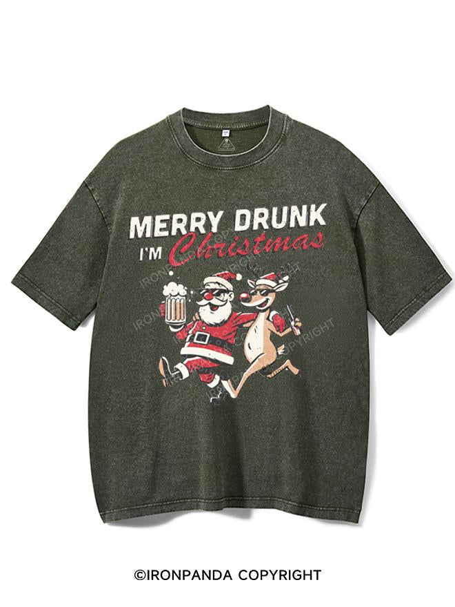 MERRY DRUNK I'M CHRISTMAS VINTAGE GYM SHIRT