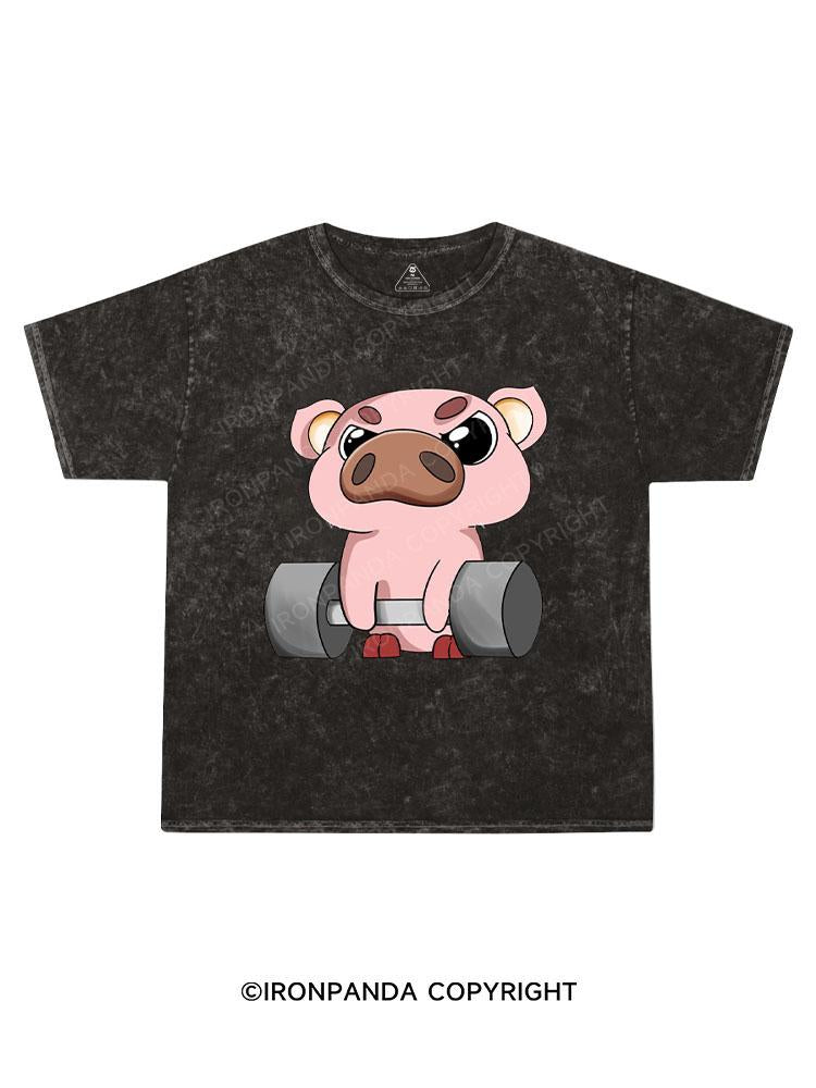 Fitness pig Kids Washed T-Shirt