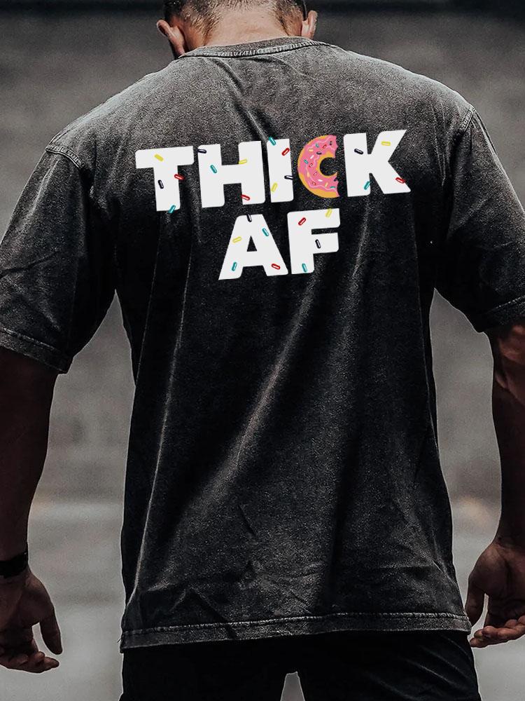 thick af back printed Washed Gym Shirt