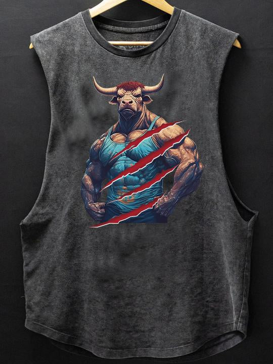 Muscular Tauren Scoop Bottom Cotton Tank