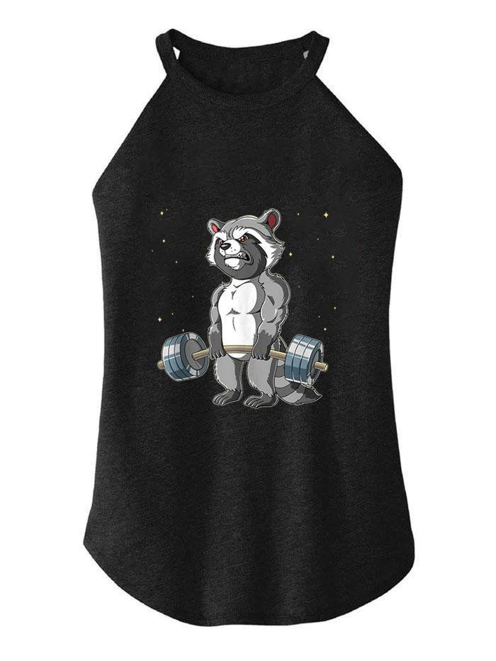 Raccoon Gym Weight TRI ROCKER COTTON TANK