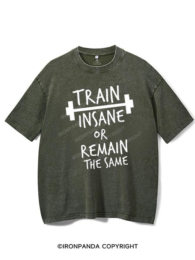 TRAIN INSANE OR REMAIN THE SAME VINTAGE GYM SHIRT