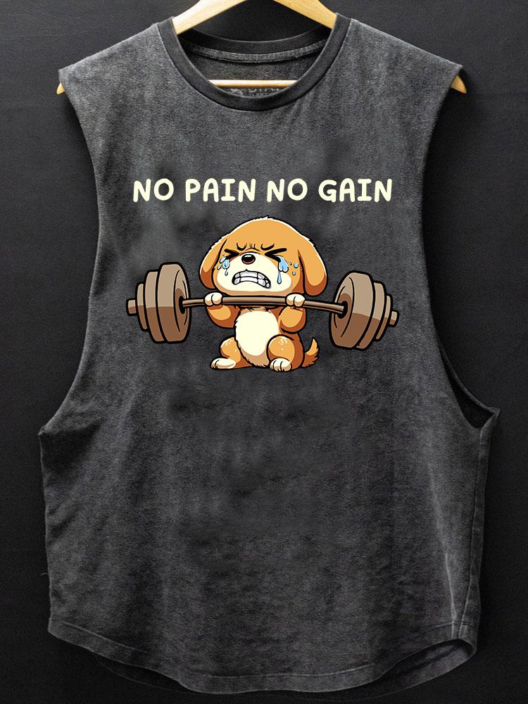 no pain no gain dog BOTTOM COTTON TANK