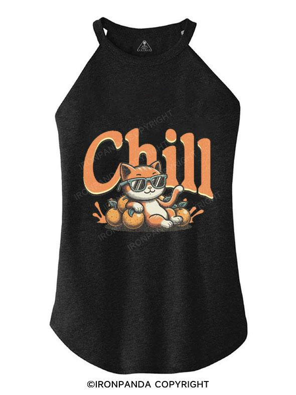 CHILL KITTEN TRI ROCKER COTTON TANK