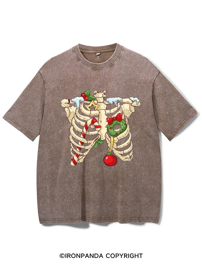 A CHRISTMAS SKELETON VINTAGE GYM SHIRT