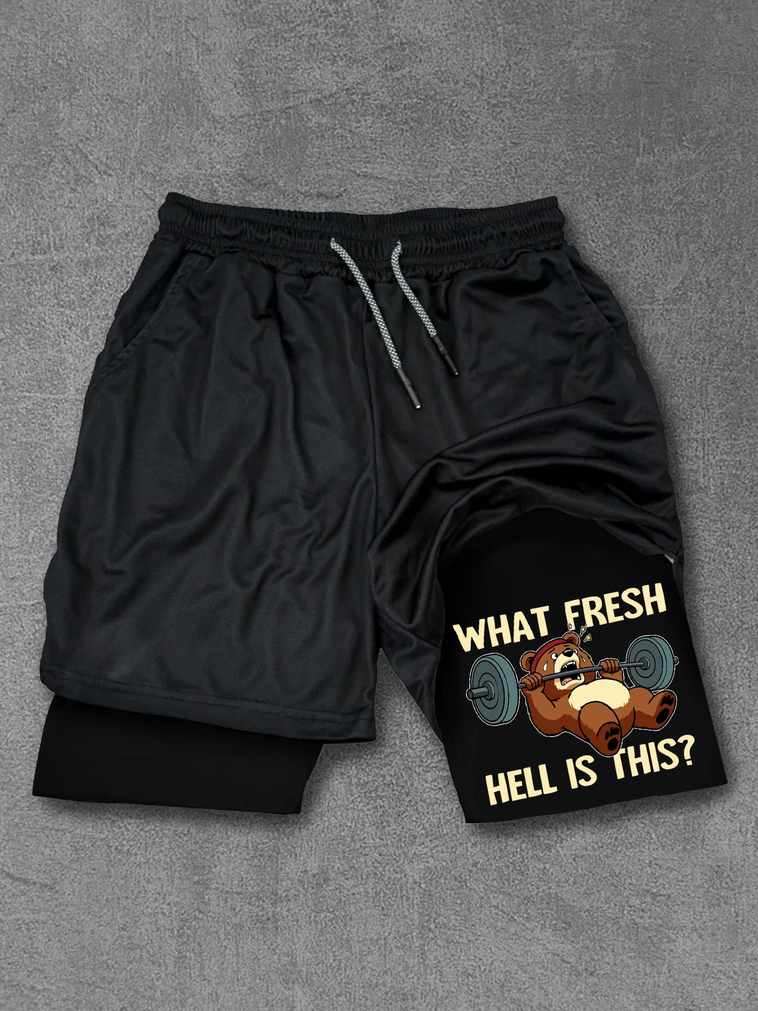 What Fresh Hell Is This Bear Performance Training Shorts