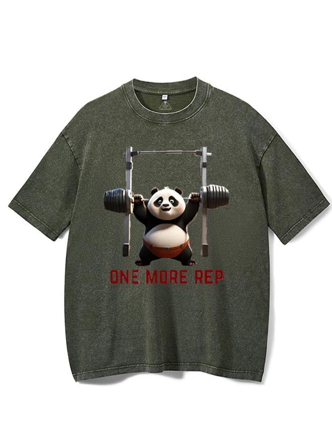 fitness panda doing one more rep Washed Gym Shirt