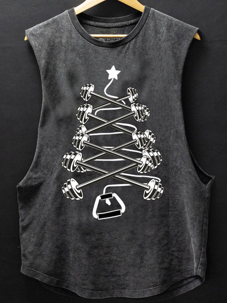 barbell Christmas tree SCOOP BOTTOM COTTON TANK