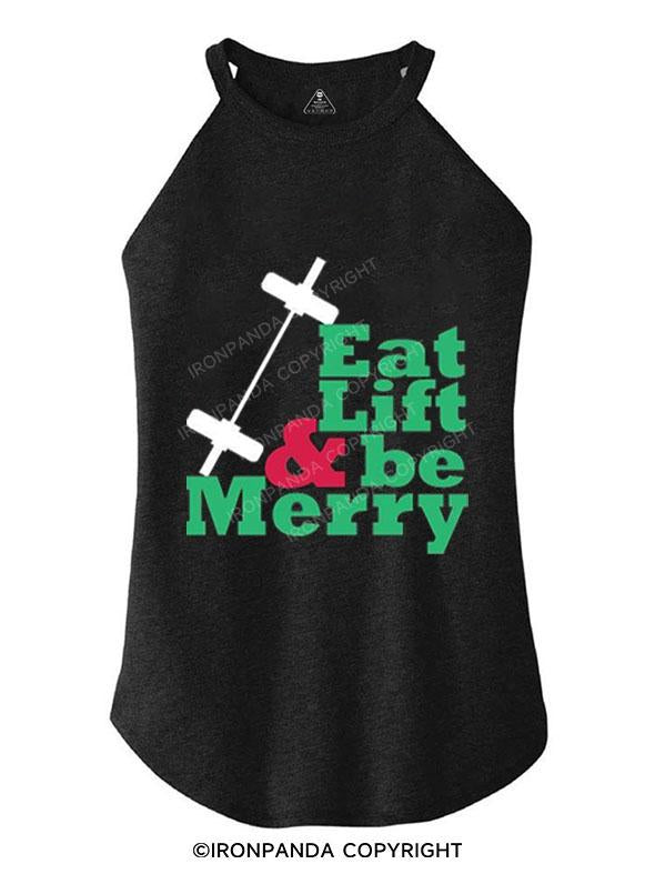 EAT LIFT & BE MERRY TRI ROCKER COTTON TANK