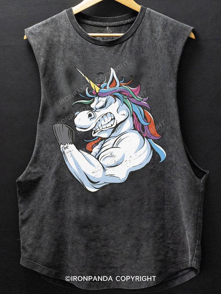 muscular unicorn SCOOP BOTTOM COTTON TANK