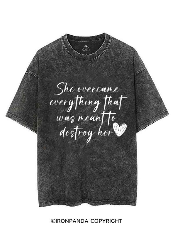 SHE OVERCAME EVERYTHING  VINTAGE GYM SHIRT