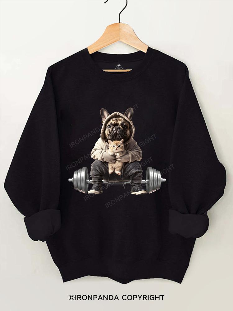 Weightlifting dog and cat Gym Sweatshirt