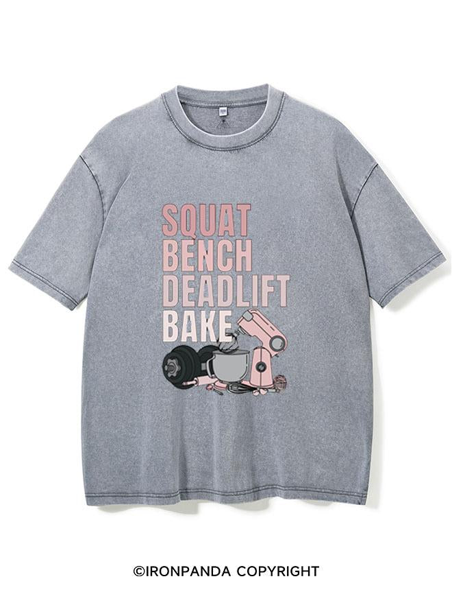 SQUAT BENCH DEADLIFT BAKE  VINTAGE GYM SHIRT