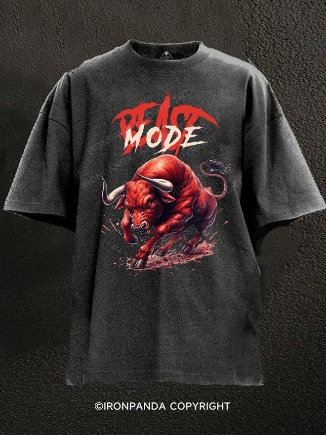 beast mode bull Washed Gym Shirt