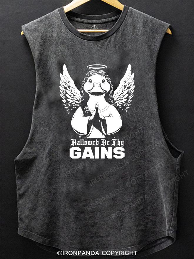 Hallowed Be Thy Gains SCOOP BOTTOM COTTON TANK