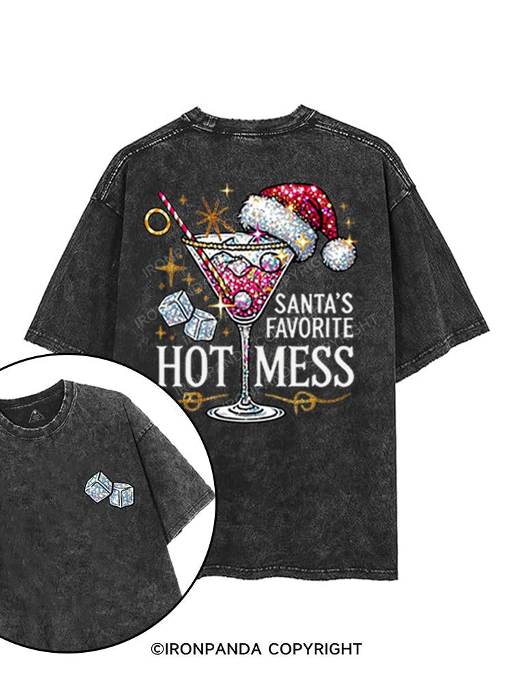 santa's favorite hot mess printed Gym Shirt