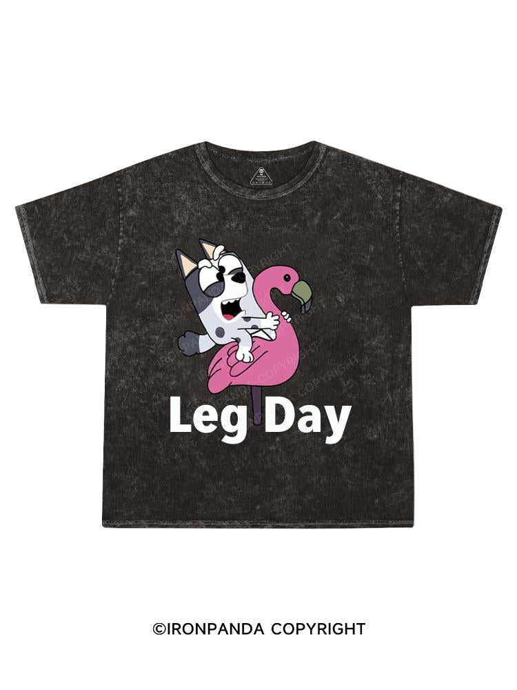 Leg Day Kids Washed T-Shirt