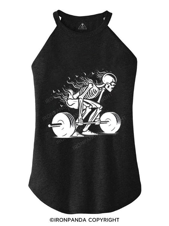 DEADLIFTING SKELETON TRI ROCKER COTTON TANK