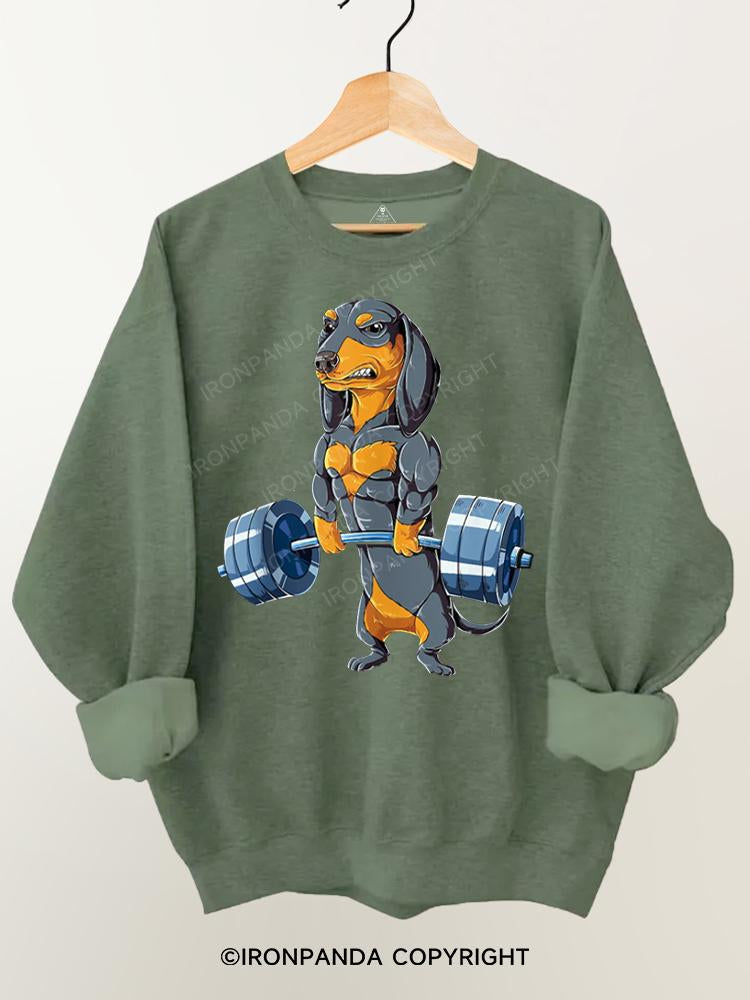 Dachshund Weightlifting Gym Sweatshirt