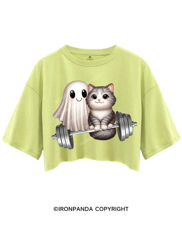 CAT & GHOST WORKOUT BUDDIES CROP TOPS