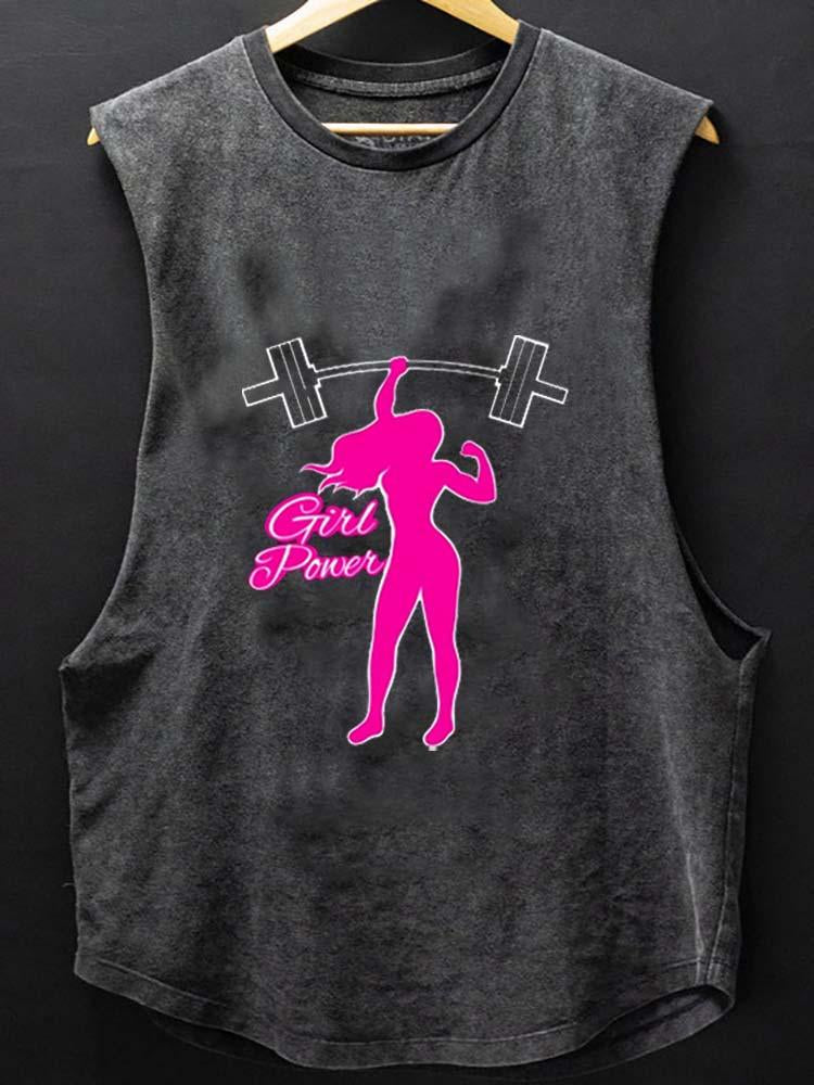 GIRL POWER SCOOP BOTTOM COTTON TANK