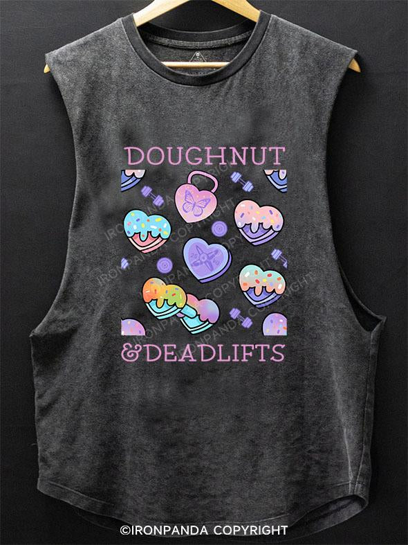 DOUGHNUT AND DEADLIFTS SCOOP BOTTOM COTTON TANK