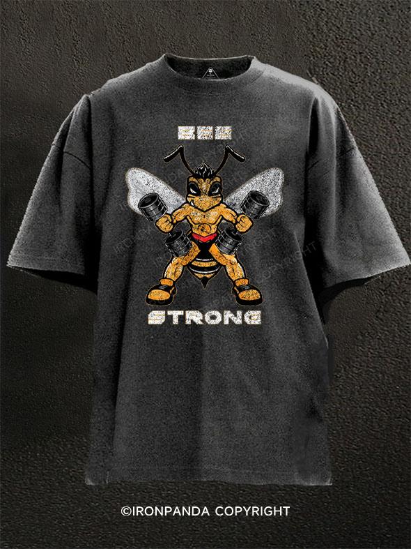 Bee Strong Fitness Washed Gym Shirt