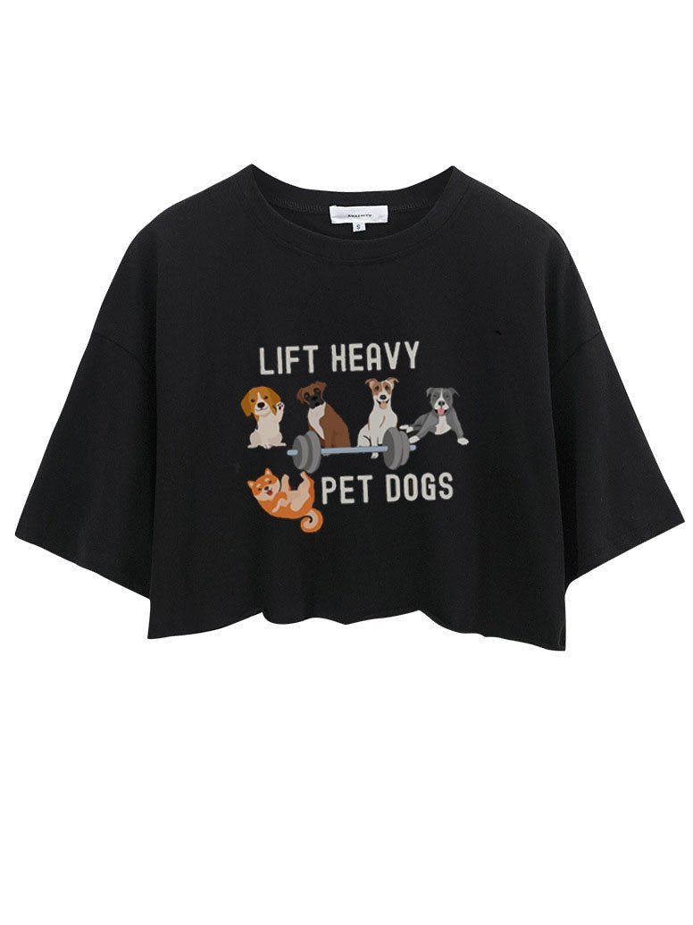 LIFT HEAVY PET DOGS CROP TOPS