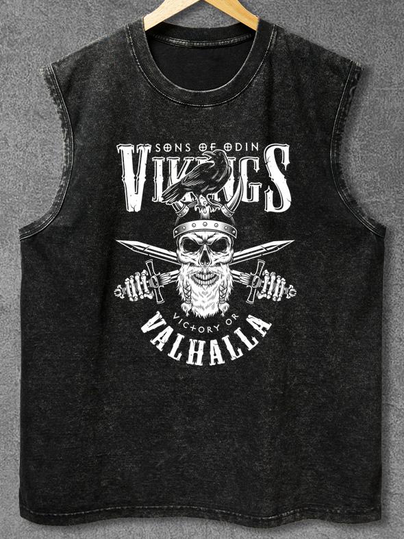 vikings vahalla Washed Gym Tank