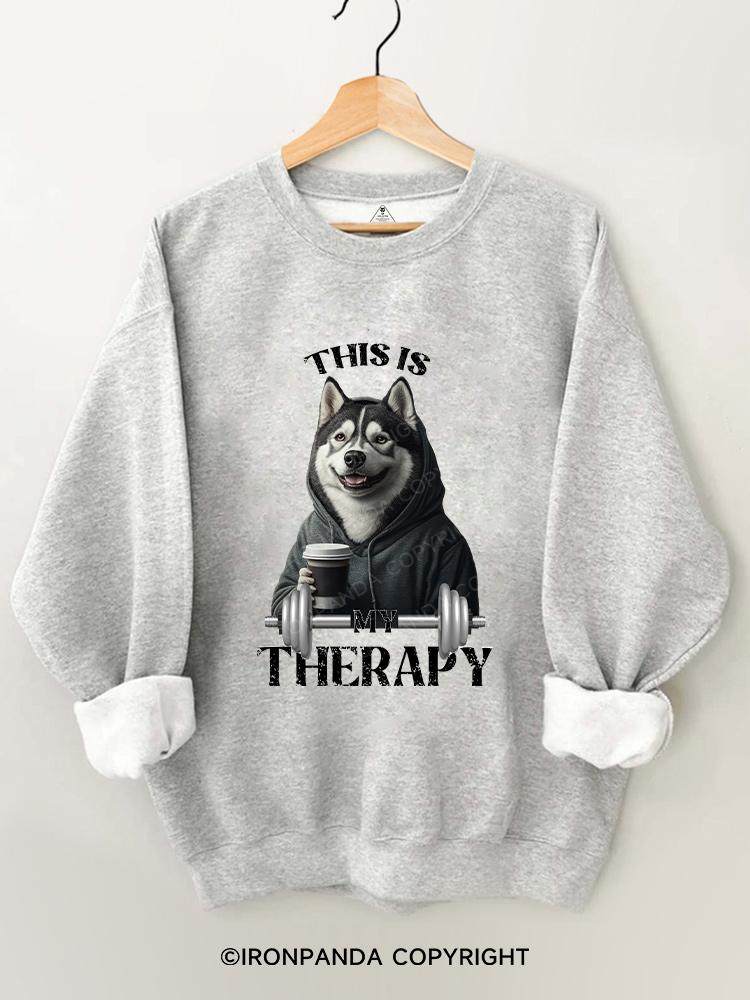 this is my therapay dog Gym Sweatshirt