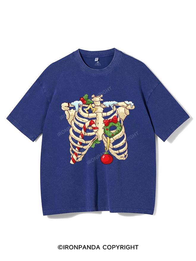 A CHRISTMAS SKELETON VINTAGE GYM SHIRT